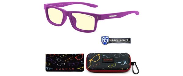Blue light glasses for kids Gunnar Cruz Kids Small, Amber Natural, Magenta - Image 3