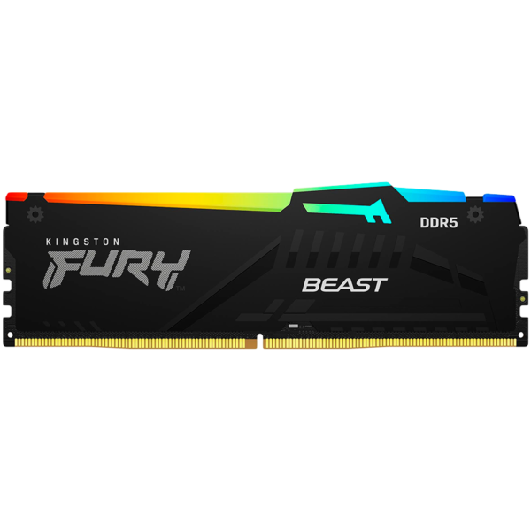 Kingston FURY Beast RGB - DDR5 - sada - 16 GB: 2 x 8 GB - DIMM 288-pin - 5200 MHz / PC5-41600 - CL36 - 1.25 V - bez vyrovn�vac� pam�ti - on-die ECC - �ern�