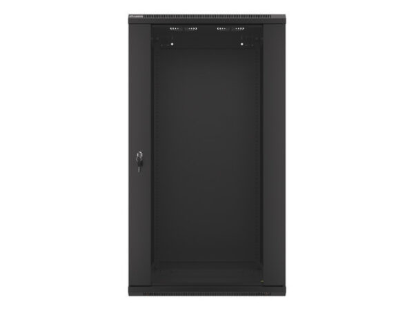 Lanberg wall-mounted installation rack cabinet 19'' 22U 600x600mm black (glass door) - Image 14