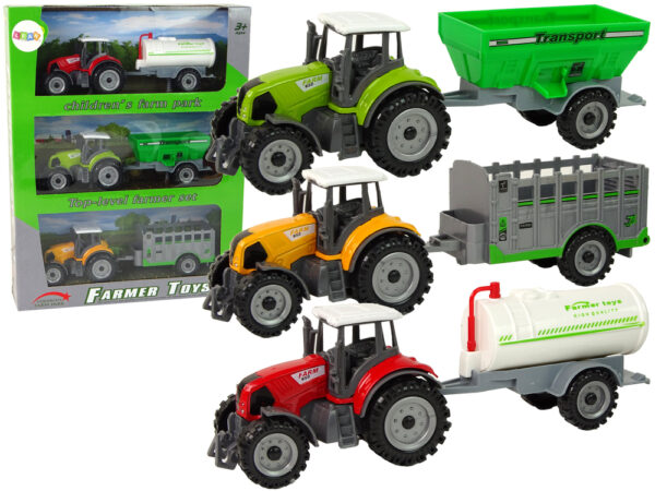 Set of Tractors with Trailers 3 Colors