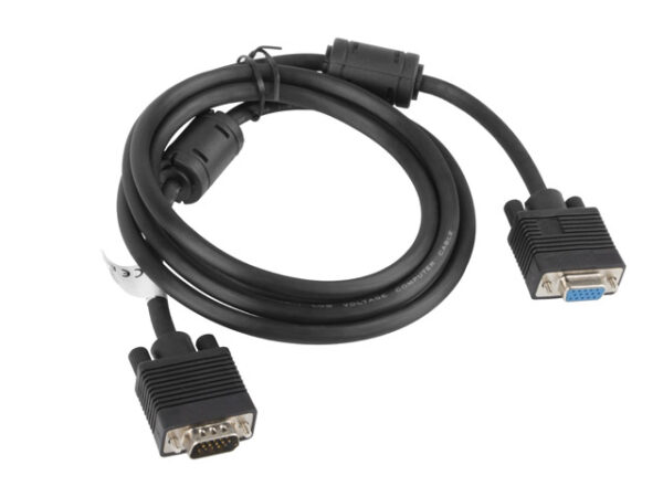 LANBERG CA-VGAC-10CC-0018-B+ extension cable VGA M/F shielded with ferrite 1.8m black - Image 2