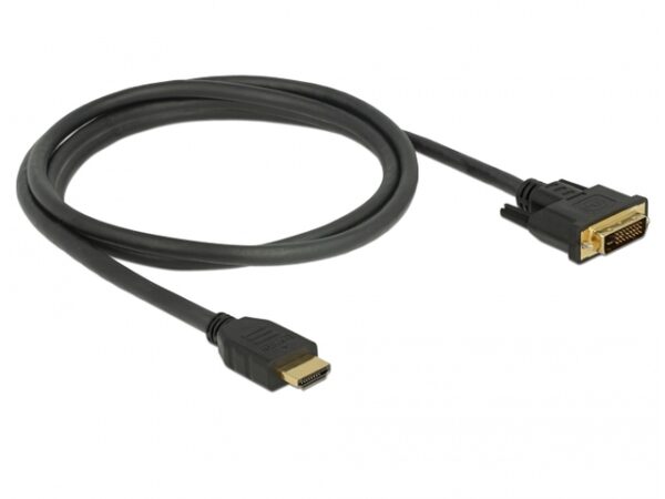 Delock - Kabel adapt�ru - HDMI s piny (male) do DVI-D s piny (male) - 1.5 m - trojn�sobn� st�n�n� - �ern� - k��dlov� �rouby - Image 2