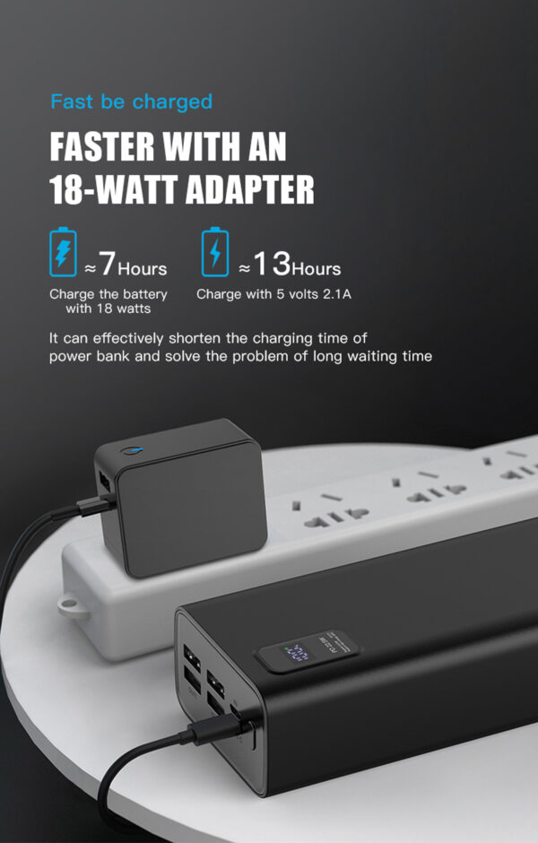 Platinet power bank 30000mAh PD QC LED, black - Image 12