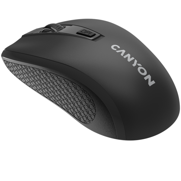 CANYON myš optická bezdrátová MW-7, nastavitelné rozlišení 800/1200/1600 dpi, 4 tl, USB dongle, 1xAA, černá - Image 6