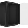Lanberg wall-mounted installation rack cabinet 19'' 18U 600x600mm black (glass door) - Image 5