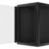Lanberg wall-mounted installation rack cabinet 19'' 18U 600x600mm black (glass door) - Image 8