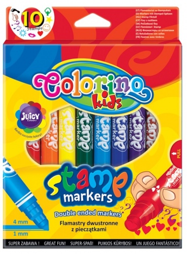 Colorino Kids Double ended markers with stamps 10 pcs