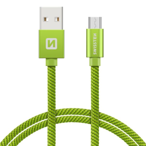 Swissten Textile Quick Charge Universal Micro USB Data and Charging Cable 0.2m