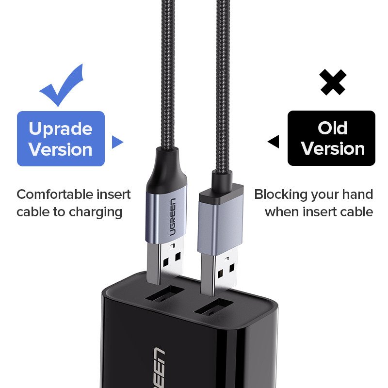 CABLU alimentare si date Ugreen, "US290", Fast Charging Data Cable pt. smartphone, USB la Micro-USB, braided, 1.5m, negru "60147" (timbru verde 0.08 lei) - 6957303861477 - Image 3
