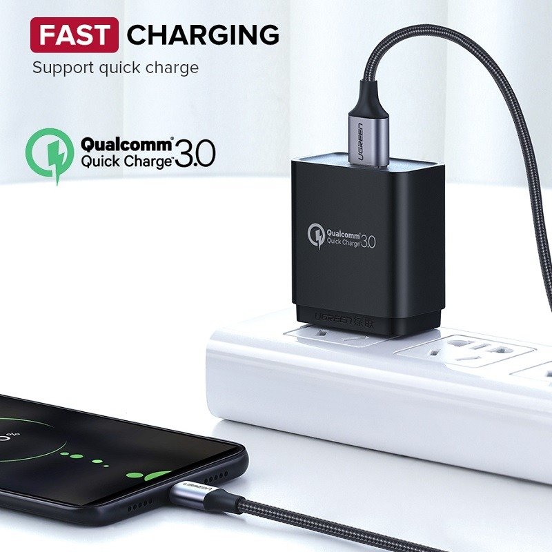 CABLU alimentare si date Ugreen, "US290", Fast Charging Data Cable pt. smartphone, USB la Micro-USB, braided, 1.5m, negru "60147" (timbru verde 0.08 lei) - 6957303861477 - Image 2
