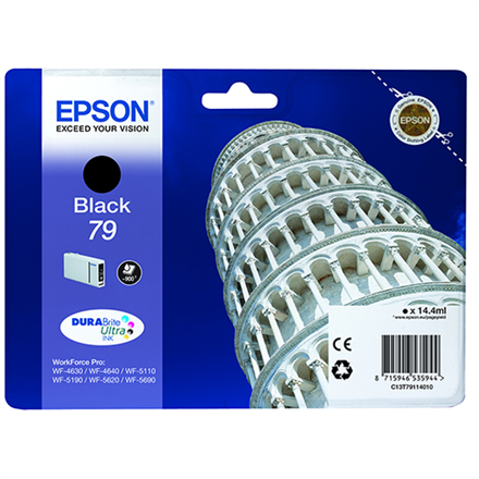 Epson 79 - 14.4 ml - svart - original - bl�ckpatron - f�r WorkForce Pro WF-4630DWF, WF-4640DTWF, WF-5110DW, WF-5190DW, WF-5620DWF, WF-5690DWF