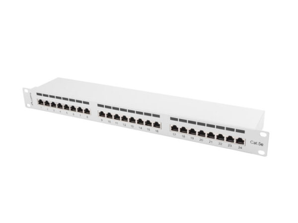 Lanberg Patch Panel 24 port 1U 19" kat.5E FTP ekranowany szary