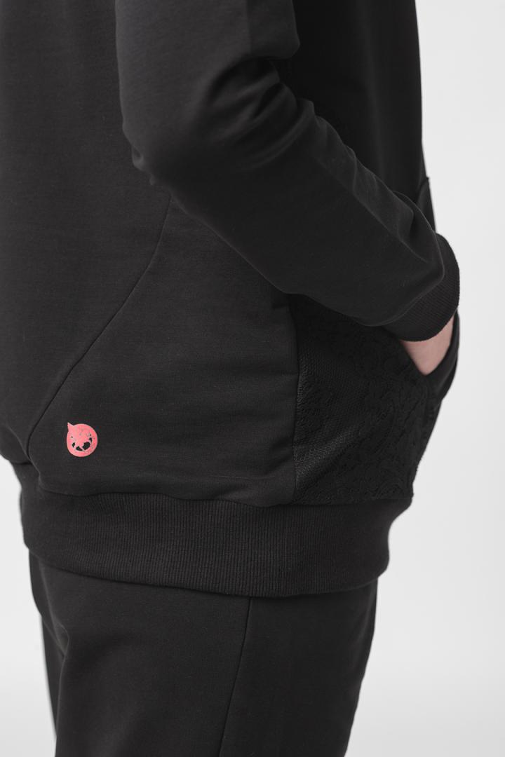 HANORAC COTON DANTELA FEMEI BLACK-XS - Image 3