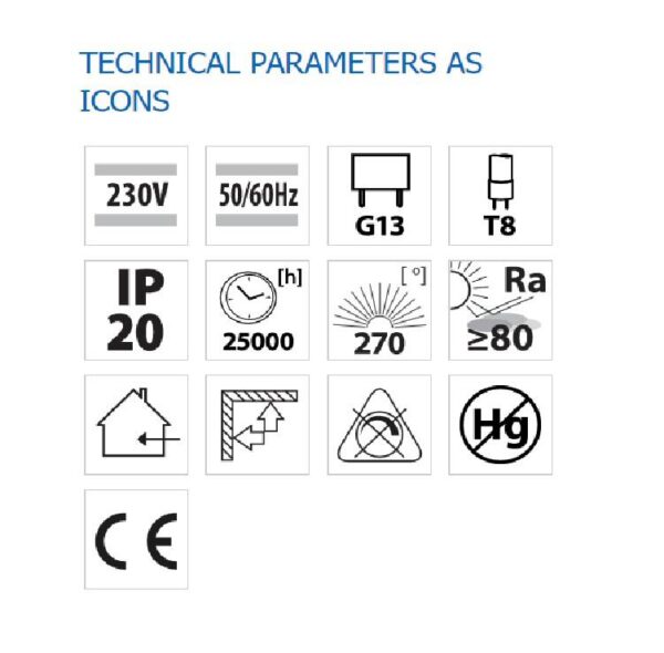 POLO LED T8 2x18W CL 4000K VIVALUX