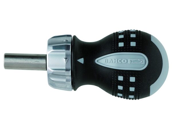 Stubby ratcheting 1/4" bit holder screwdriver 95mm