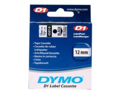Taśma Dymo D1 - 12mm x 7m czarny/przezroczysty