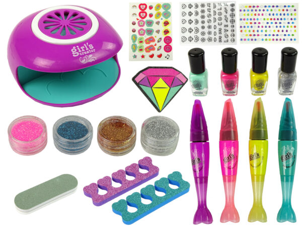 Large Nail Painting Set Nail Pens Glitter Stickers Dryer - Image 2