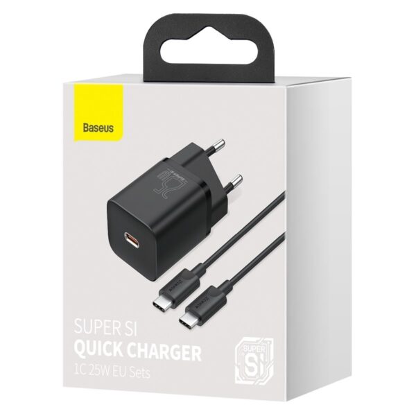 Baseus Super Si Quick Charger 1C 25W with USB-C cable for USB-C 1m (black) - Image 11