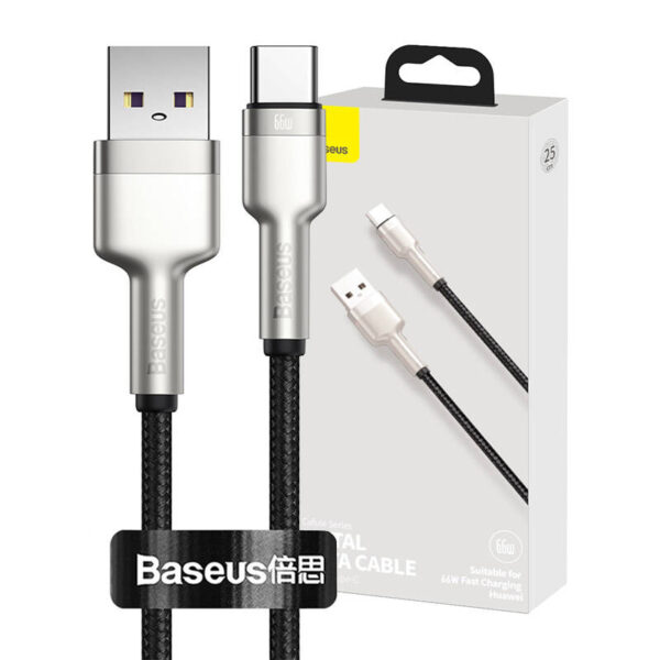 Baseus Cafule USB do USB-C, 66W, 0.25m (czarny) - Image 7