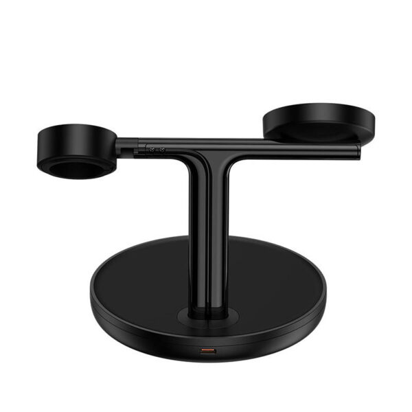 Baseus Wireless Charger Swan stand 3-in-1 Magnetic charger with TypeC cable 15W, 1m Black (WXTE000101) - Image 5