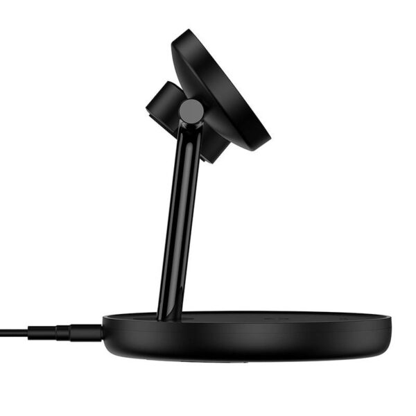 Baseus Wireless Charger Swan stand 3-in-1 Magnetic charger with TypeC cable 15W, 1m Black (WXTE000101) - Image 2