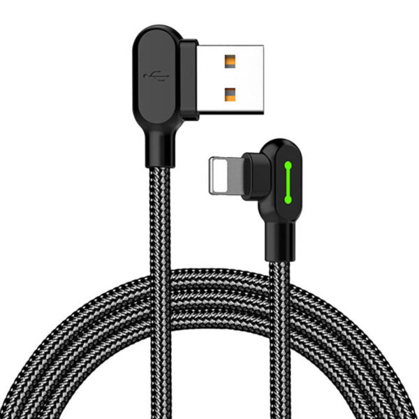 USB to Lightning cable, Mcdodo CA-4673, angled, 1.8m (black) - Image 3