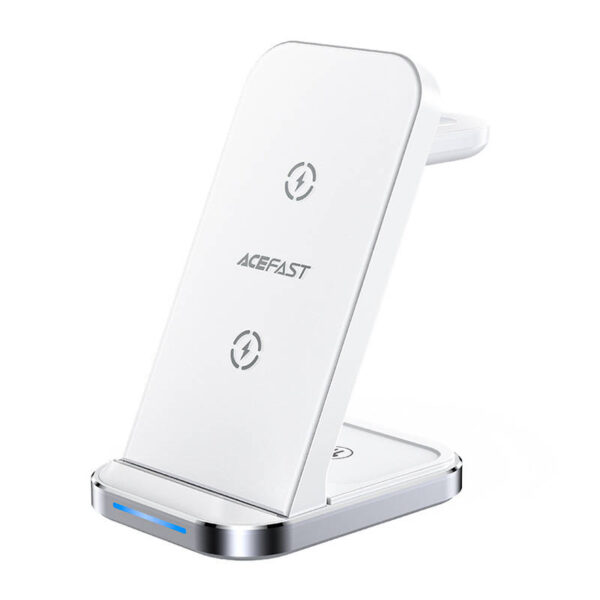 Inductive charger 3in1 Qi with stand Acefast E15 15W (white) - Image 2