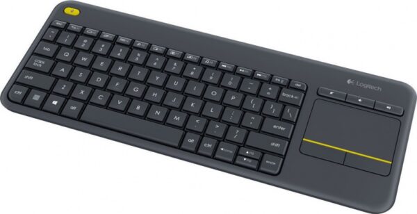 Logitech K400 Plus Touch Wireless Keyboard, RF Wireless, US, Black