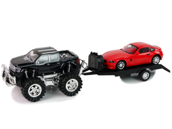 Set of Vehicles Black Monster Truck White Caravan 58 cm - Image 2