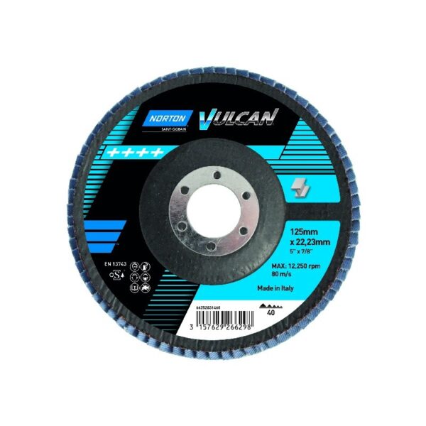 Flap disc Norton Vulcan 125x22 R842 P60