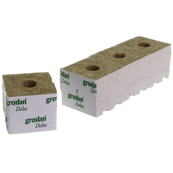 Grodan Rockwool growing Cube 75x75x65mm ø25mm - Image 2