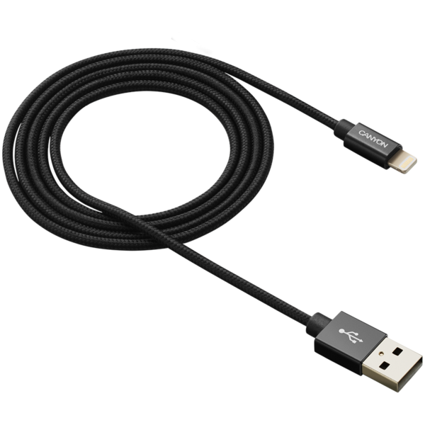 CANYON nabíjecí kabel Lightning MFI-3, opletený, Apple certifikát, délka 1m, černá - Image 3