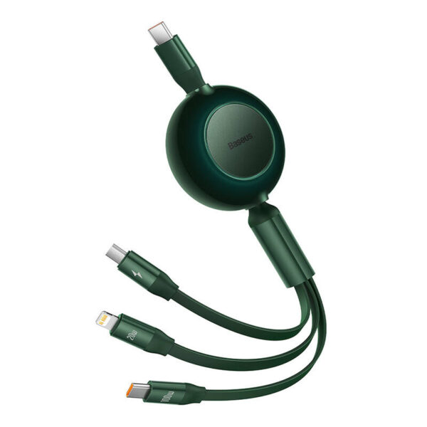 USB-C 3-in-1 cable Baseus Bright Mirror 4 for micro USB / USB-C / Lightning 100W / 3.5A 1.1m (Green) - Image 4