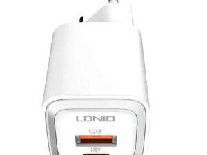 MFi wall charger LDNIO A2318M, USB-C+USB, USB-C to Lightning 20W