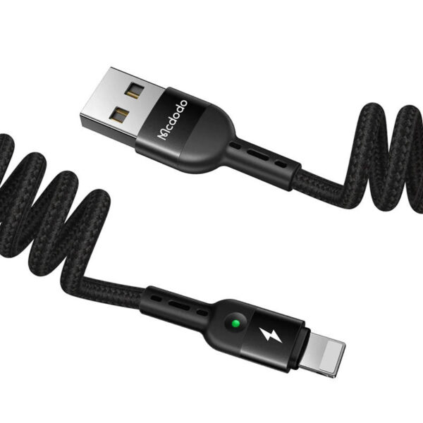 USB to Lightning Cable, Mcdodo CA-6410, Spring, 1.8m (Black) - Image 2