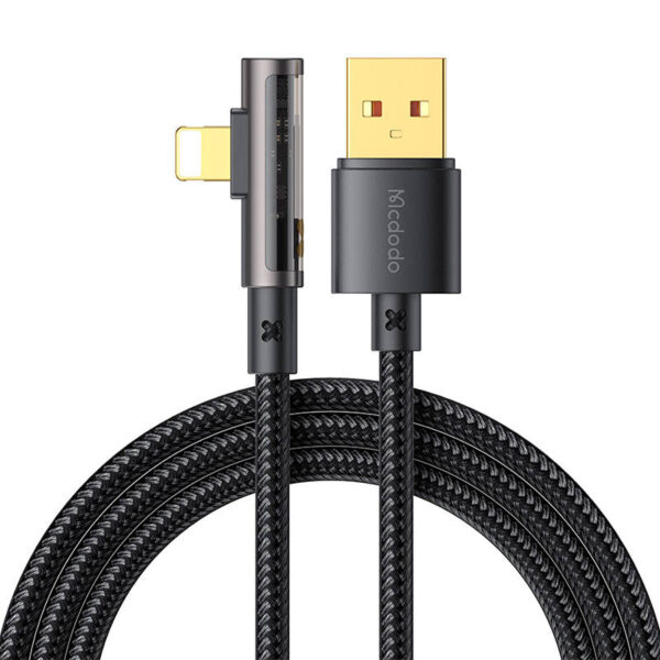 USB to lightning prism  90 degree cable Mcdodo CA-3510, 1.2m (black) - Image 2