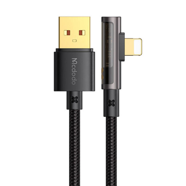 USB to lightning prism  90 degree cable Mcdodo CA-3510, 1.2m (black) - Image 4