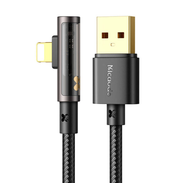 USB to lightning prism  90 degree cable Mcdodo CA-3510, 1.2m (black) - Image 3