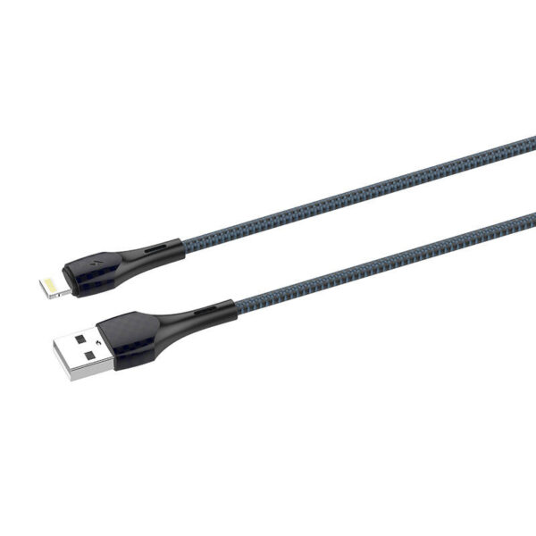 LDNIO LS521, 1m  USB - Lightning Cable (Grey-Blue) - Image 2