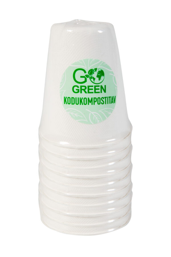 Kompostējamās cukurniedru glāzes 250ml 10 gab./ 0,09kg