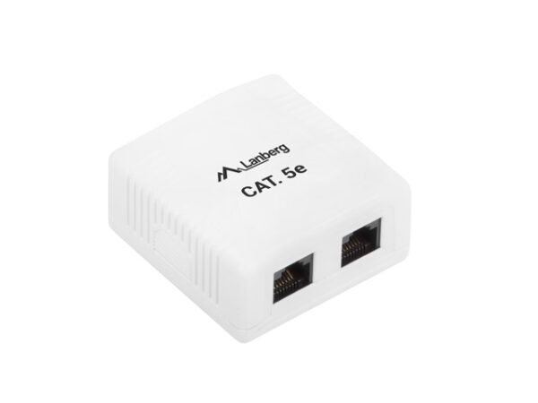 gniazdo natynkowe kat.5e 2x RJ45 białe - Image 3