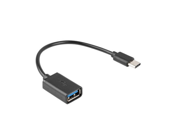 Lanberg adapter USB-C - USB-A 2.0 M/F 15cm OTG czarny