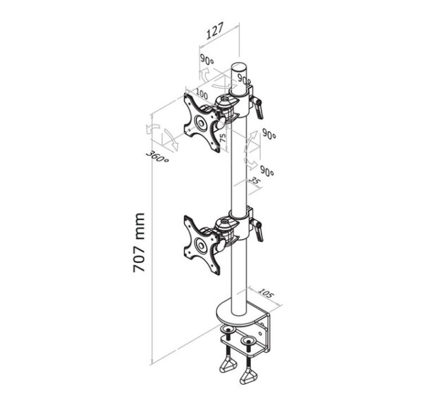 TV SET ACC DESK MOUNT BLACK/10-24" FPMA-D700DV NEOMOUNTS - Image 3