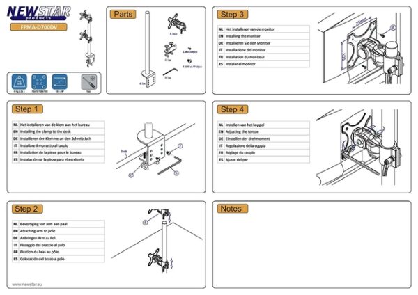 TV SET ACC DESK MOUNT BLACK/10-24" FPMA-D700DV NEOMOUNTS - Image 6
