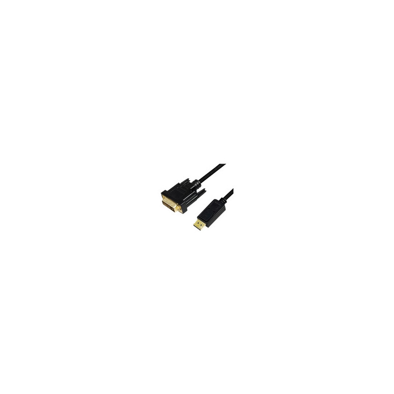 CABLU video LOGILINK, adaptor DisplayPort (T) la DVI-D DL (T), 3m, conectori auriti, rezolutie maxima Full HD (1920 x 1080) la 60 Hz, negru, "CV0132" (timbru verde 0.18 lei)