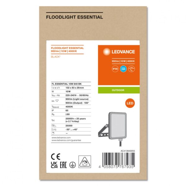 FL ESSENTIAL 10W 840 BK LEDV