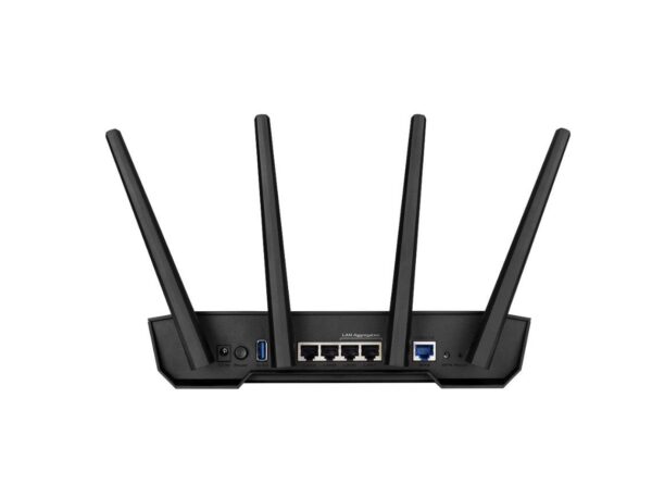 Dual Band WiFi 6 Gaming Router | TUF-AX3000 | 802.11ax | 2402+574 Mbit/s | 10/100/1000 Mbit/s | Ethernet LAN (RJ-45) ports 4 | Mesh Support Yes | MU-MiMO Yes | No mobile broadband | Antenna type 4xExternal | 1 x USB 3.2 Gen 1 - Image 2