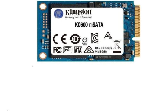 Kingston KC600 - SSD - �ifrovan� - 1024 GB - intern� - mSATA - SATA 6Gb/s - AES 256 bit� - TCG Opal Encryption, Self-Encrypting Drive (SED)