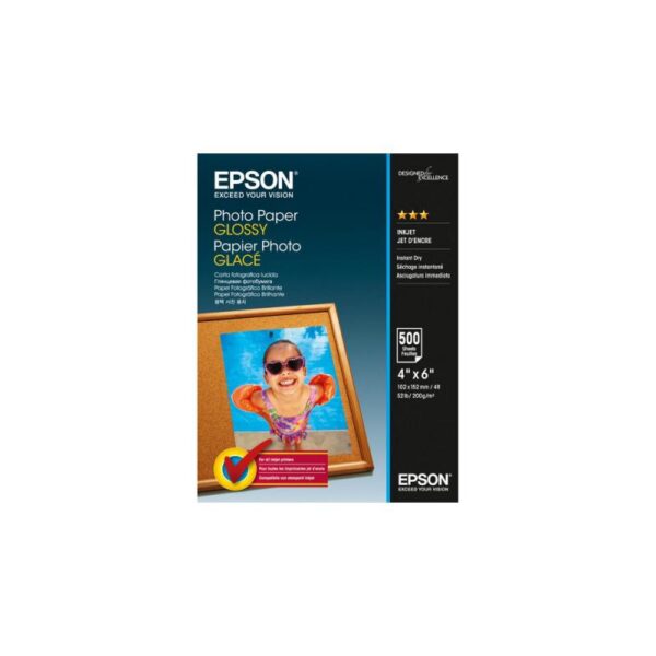 Epson - Blank - 102 x 152 mm - 200 g/m� - 500 ark fotopapper - f�r EcoTank ET-2750, 2751, 2756, 2850, 2851, 2856, 4750, 4850, Expression Home HD XP-15000