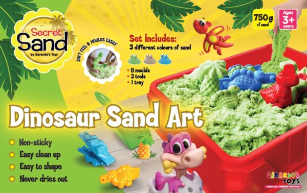 Gerardo's Toys Secret Sand modelleerimisliiv Dinosaurus alusega 11 osa 750 g